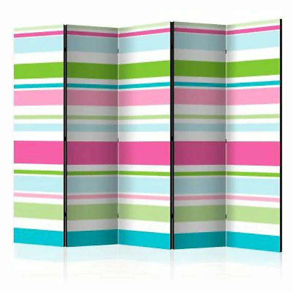 artgeist Paravent Bright stripes II [Room Dividers] mehrfarbig Gr. 225 x 17 günstig online kaufen