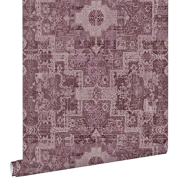 ESTAhome Tapete Orientalisches Kelim-Patchwork Dunkelviolett 50 X 900 Cm - günstig online kaufen