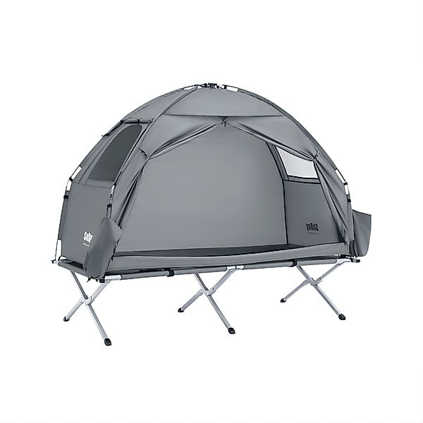 SoBuy 3in1-Zelt Campingzelt Outdoor 1 Person Grau 193x160x86cm OGS32-II-HG günstig online kaufen