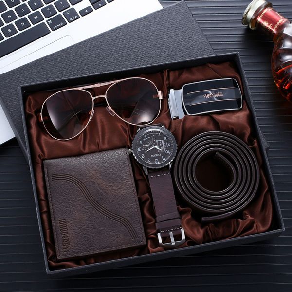 MODFU Geldbörse Gentleman-Set Herren Geschenkset Gürtel günstig online kaufen