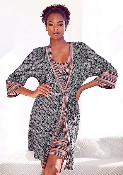 Vivance Dreams Kimono, Kurzform, Single-Jersey, Kimono-Kragen, Gürtel, in s günstig online kaufen