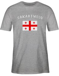 Shirtracer T-Shirt Sakartwelo Schriftzug mit Flagge, günstig online kaufen