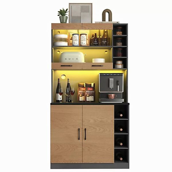 HAUSS SPOLE Küchenbuffet Küchenschrank,Highboard Sideboard mit LED-Ambiente günstig online kaufen