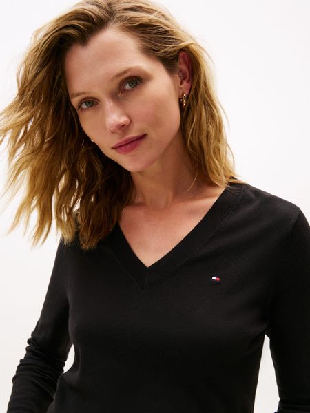 Tommy Hilfiger V-Ausschnitt-Pullover CO JERSEY STITCH günstig online kaufen