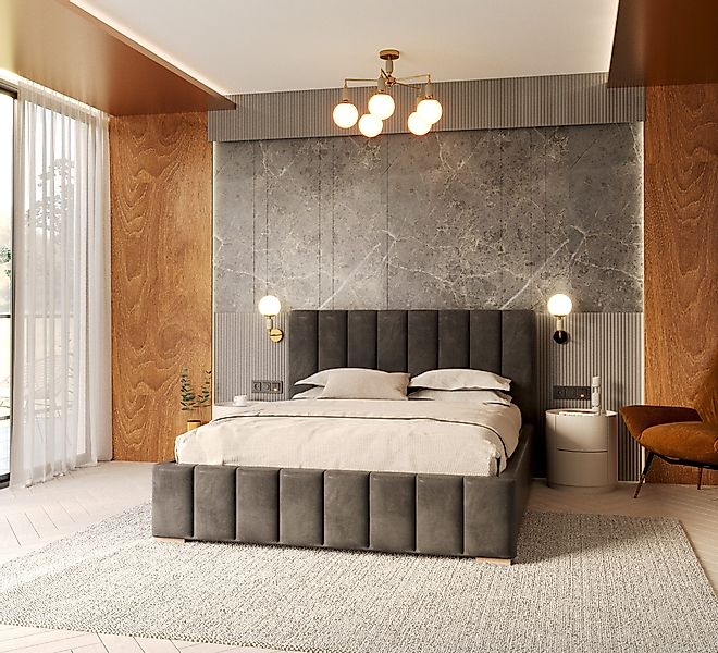 thematys Polsterbett Bett Stauraumbett Velours 90x200, günstig online kaufen