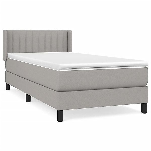 vidaXL Boxspringbett mit Matratze Hellgrau 90x200 cm Stoff 3129841 günstig online kaufen