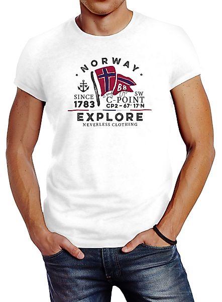 Neverless Print-Shirt Herren T-Shirt Norway Explore günstig online kaufen