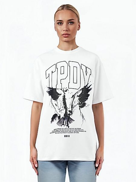trueprodigy Oversize-Shirt Yuki F Logoprint Rundhals dicker Stoff günstig online kaufen
