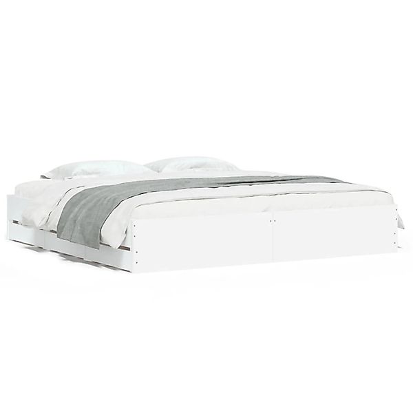 vidaXL Bettgestell mit Schubladen Weiß 160x200 cm Holzwerkstoff 3207259 günstig online kaufen