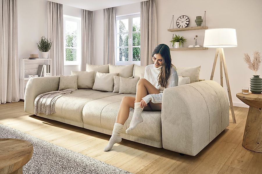 S-Style Möbel Big-Sofa Levana 5-Sitzer Boxspringfederung günstig online kaufen