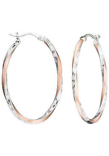 JOBO Paar Creolen oval, 925 Silber bicolor vergoldet günstig online kaufen