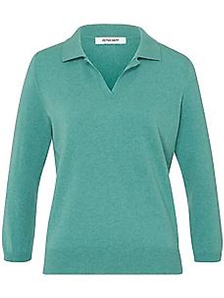 Polo-Pullover Kaschmir Peter Hahn grün günstig online kaufen