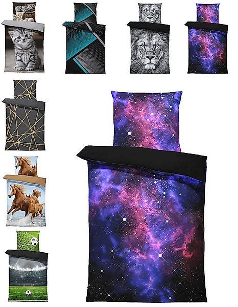 One Home Bettwäsche Fotodruck, Mikrofaser, 4 teilig, Weltraum Weltall Unive günstig online kaufen