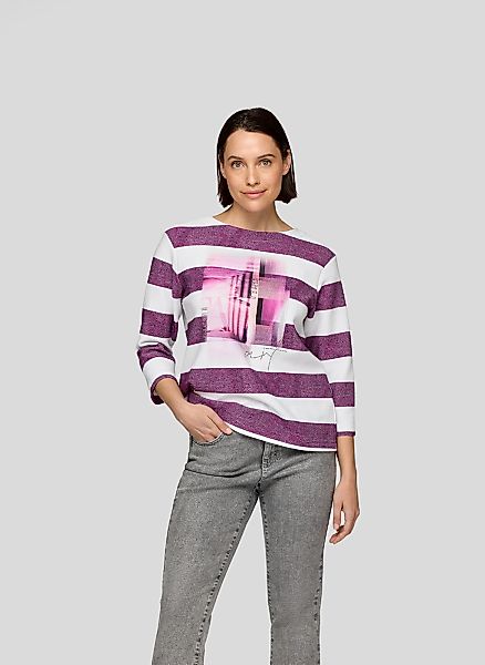 Rabe 3/4-Arm-Shirt im Streifen-Design und mit Print günstig online kaufen