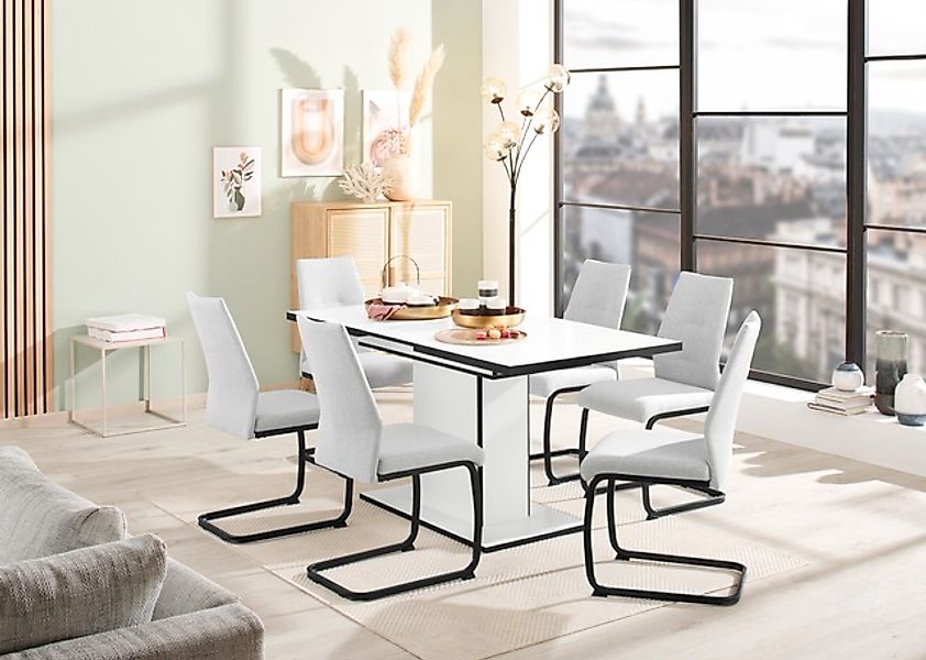 HELA Essgruppe »Ariana, Esstisch mit 6 Stühlen, ausziehbarer Küchentisch« S günstig online kaufen