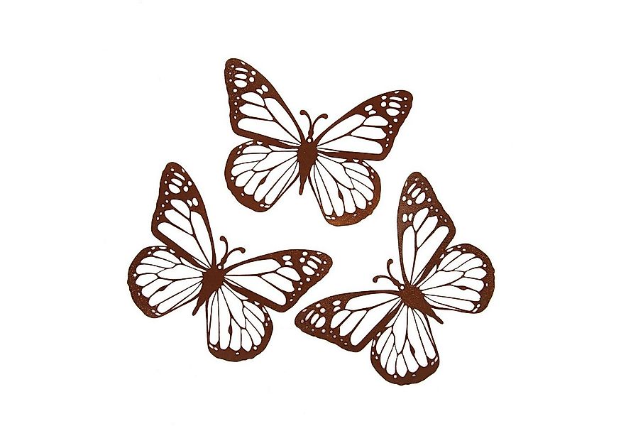 UNUS GARDEN Gartenfigur Baumstecker Schmetterling 3er Set in Rostoptik, (3 günstig online kaufen