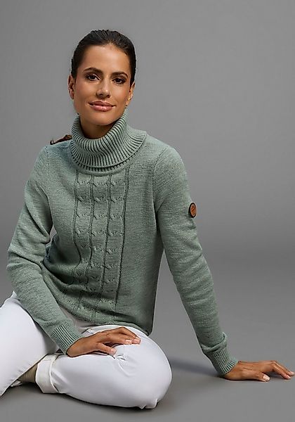 KangaROOS Rollkragenpullover mit tollem Zopf-Strickmuster günstig online kaufen
