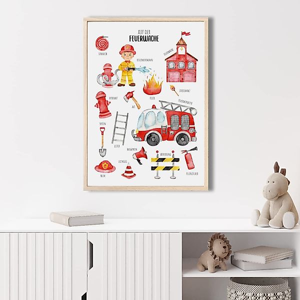 MeinBaby123® Poster Kinderzimmerposter,  Feuerwehr V1 günstig online kaufen