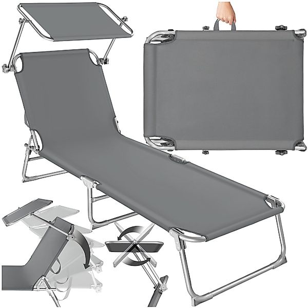 tectake Gartenliege Sonnenliege 4-stufig, 1 St., günstig online kaufen
