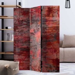 Leinwand Paravent in Rot - Grau 3 oder 5 Elemente breit günstig online kaufen