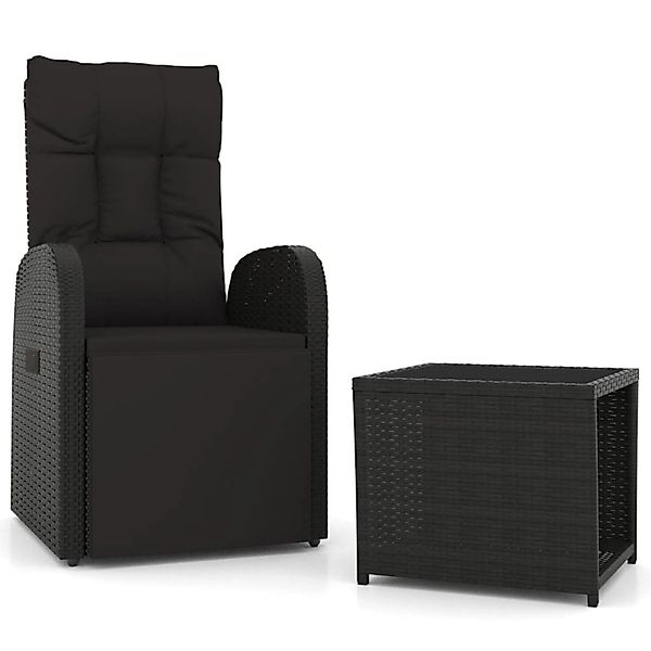 vidaXL 2-Tlg Garten-Lounge-Set Schwarz Poly Rattan Stahl 3157661 günstig online kaufen