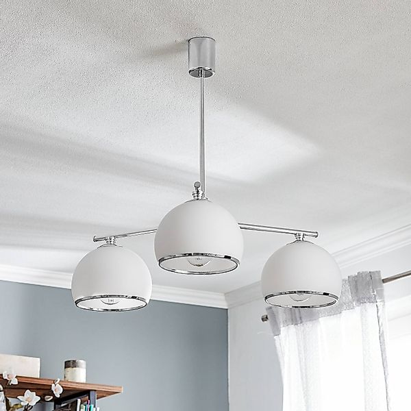 Hängeleuchte Mina, dreiflammig, chromfarben, Metall/Glas günstig online kaufen