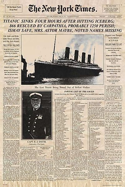 Poster Titanic - Poster - Newspaper günstig online kaufen