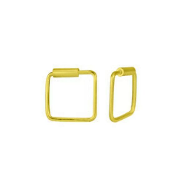 Kleine Creolen Ohrringe Quadrat - 925er Sterling Silber - Gold - 8mm günstig online kaufen