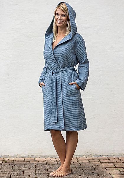 framsohn frottier Damenbademantel Wasffelpiqué, Kurzform, Baumwolle, günstig online kaufen