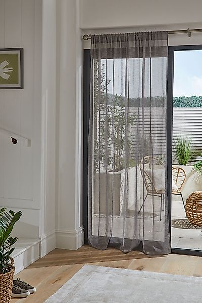 Next Gardine Transparente Voile-Schlaufenvorhänge Leinenoptik, (1 günstig online kaufen