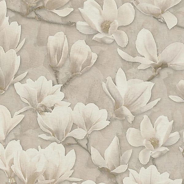 PROFHOME 396102-GU Blumen Tapete Floral Matt Beige Creme-Weiß Weiß 0,53 m x günstig online kaufen