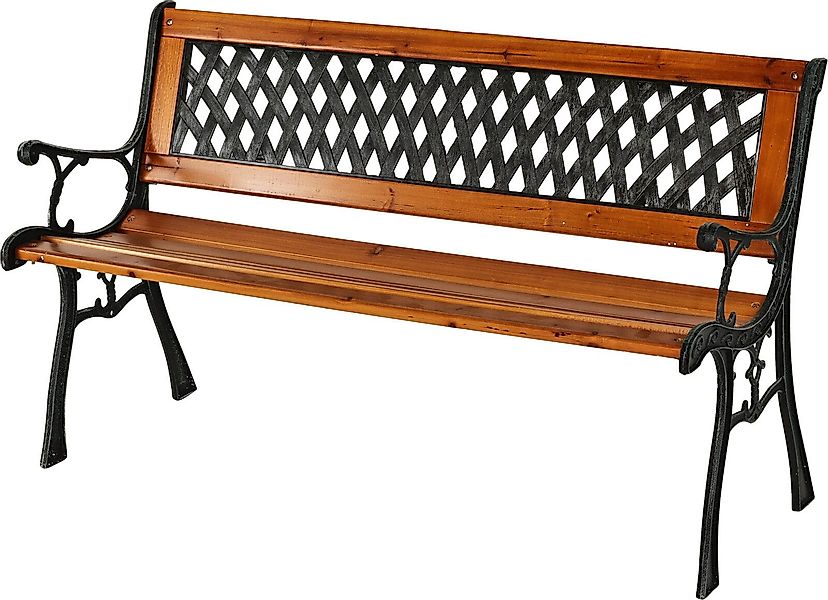 Koopman Gartenbank Parkbank Gusseisen Holzbank Braun günstig online kaufen