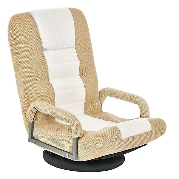 Costway Bodenstuhl 360°Dreh 6-Fach Rückenlehne 140 kg Beige günstig online kaufen