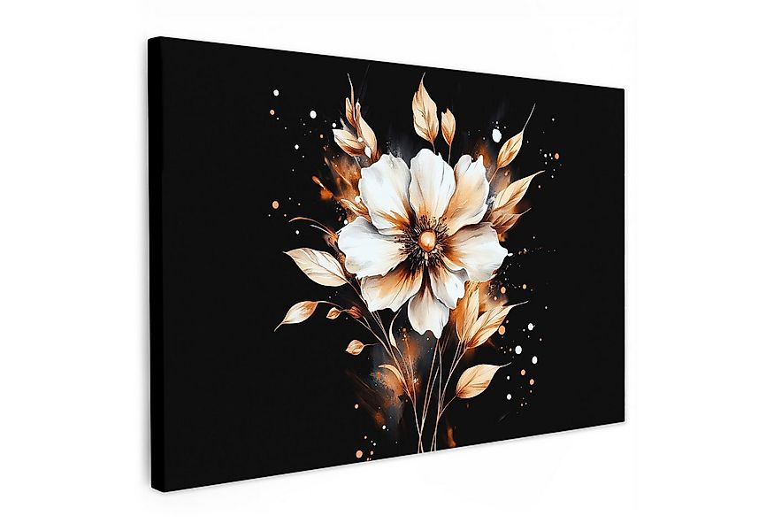 OneMillionCanvasses® Leinwandbild Blume - Farbe - Gold - Graffiti - Modern, günstig online kaufen