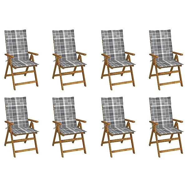 vidaXL Klappbare Gartenstühle mit Kissen 8 Stk Massivholz Akazie 3075068 günstig online kaufen