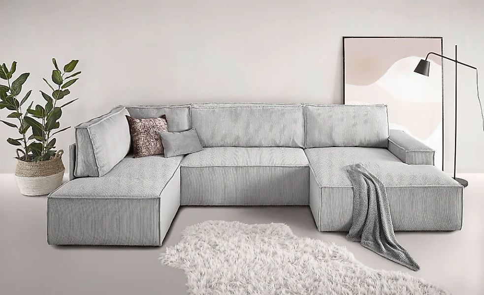 Home affaire Wohnlandschaft "SHERWOOD 329 cm, U-Form, Schlafsofa,", Schlaff günstig online kaufen