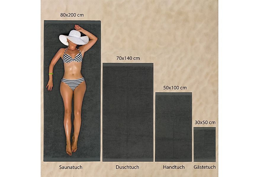 Hausfelder Handtücher Premium Duschtuch 2er Set (Anthrazit, 2 Duschtücher 7 günstig online kaufen