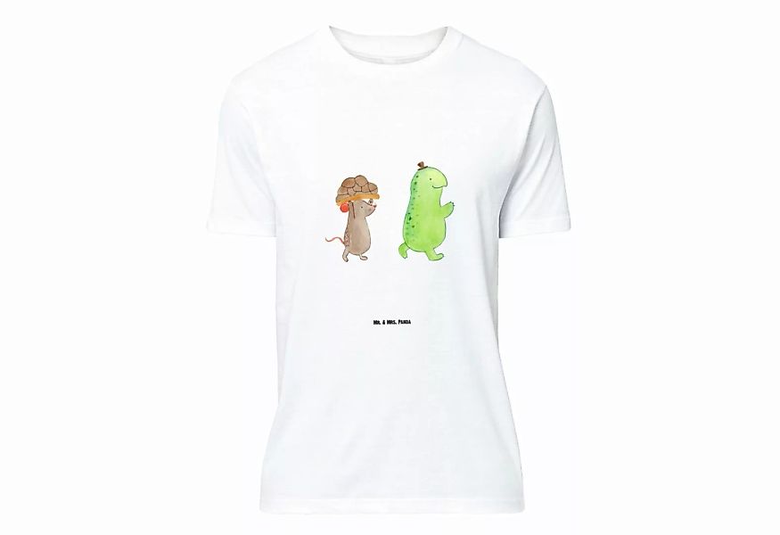 Mr. & Mrs. Panda T-Shirt Schildkröte & Maus - Weiß - Geschenk, Frauen, Freu günstig online kaufen