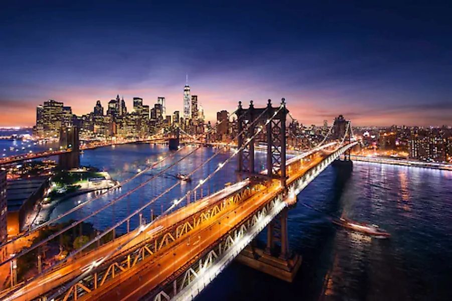 Papermoon Fototapete »New York Brücke bei Nacht« günstig online kaufen