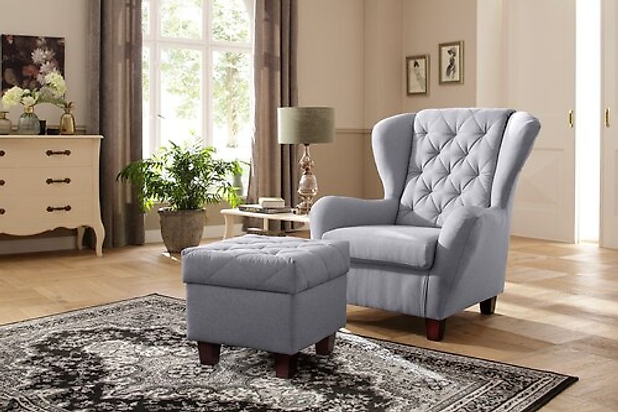 Home affaire Ohrensessel »Alexandra«, incl. Hocker, mit Steppung, in vielen günstig online kaufen
