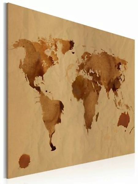 artgeist Wandbild Die Welt gemalt mit Kaffee braun-kombi Gr. 60 x 40 günstig online kaufen