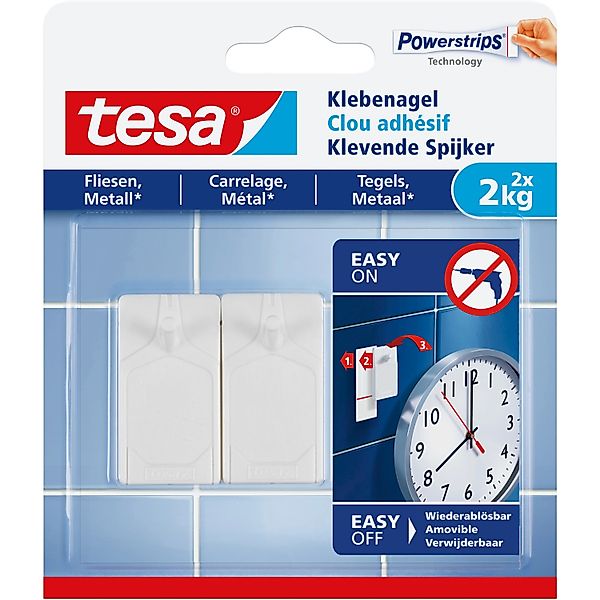 tesa Klebehaken tesa Klebenagel Fliesen&Metall, verstellbar, günstig online kaufen