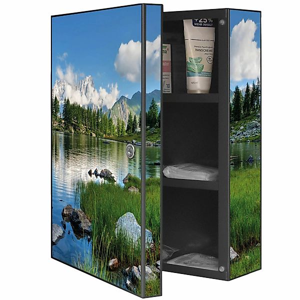 Banjado XXL Medizinschrank Abschliessbar 35x46x15cm Arzneischrank Anthrazit günstig online kaufen