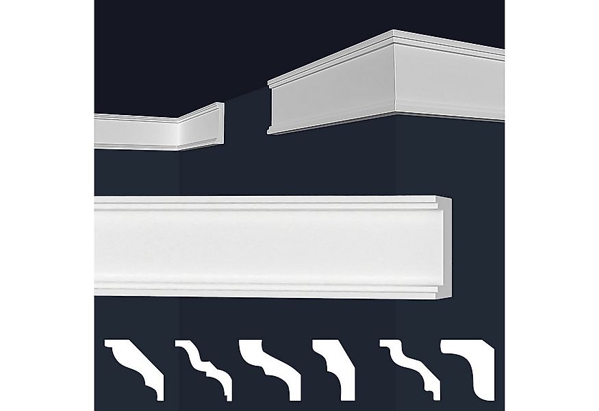 marbet design Stuckleiste E-29, 2 Meter / 1 Leiste, XPS Styropor weiß - Wan günstig online kaufen