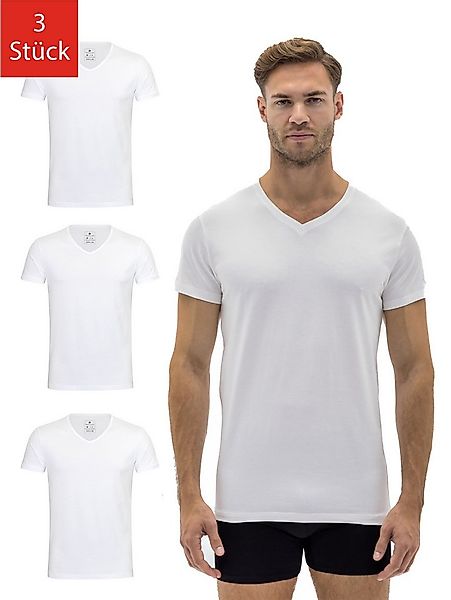 Barrio 13 T-Shirt Herren Tshirt aus Stretch Baumwolle mit V-Ausschnitt (Pac günstig online kaufen