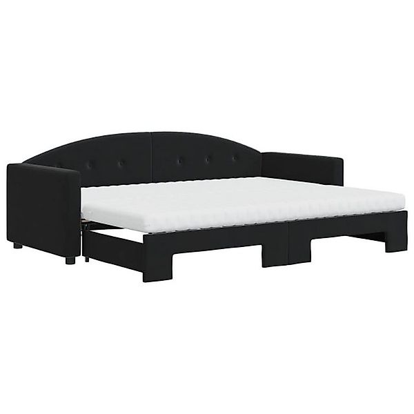 vidaXL Bettgestell, Tagesbett Ausziehbar mit Matratzen Schwarz 80x200 cm Sa günstig online kaufen