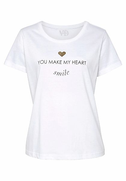 Vivance Dreams Pyjamaoberteil mit Foliendruck günstig online kaufen