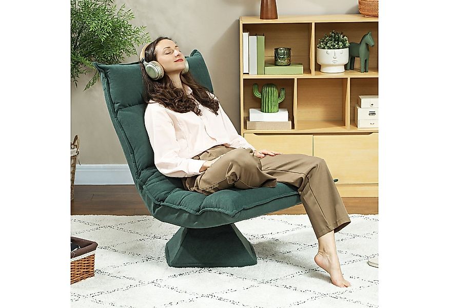 HOMCOM Bodenkissen Bodenstuhl Drehbar Bodensessel mit 5-Fach Verstellbarer günstig online kaufen