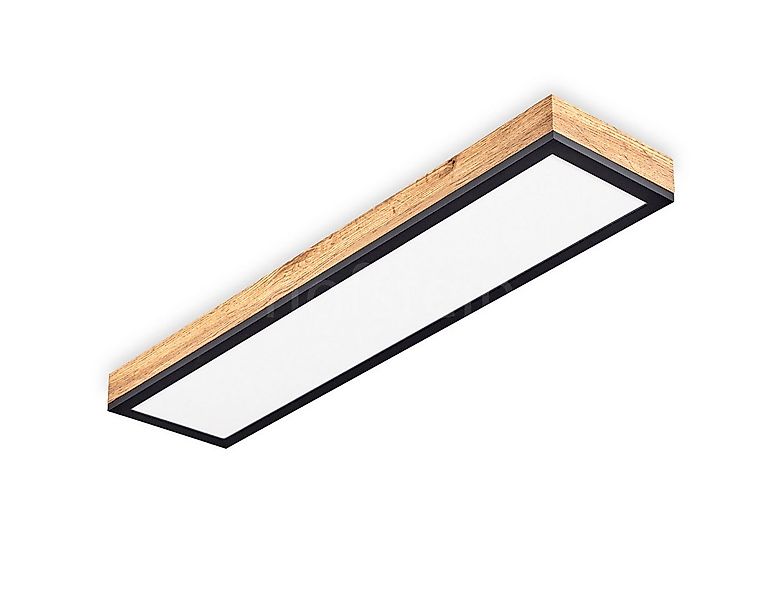 hofstein Deckenleuchte »Vacil« modernes Deckenpanel aus Metall/MDF in Schwa günstig online kaufen