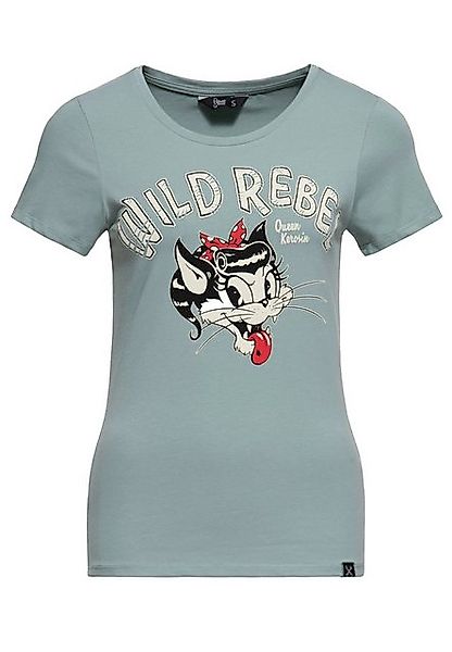 QueenKerosin Kurzarmshirt Wild Rebel mit Cartoon günstig online kaufen